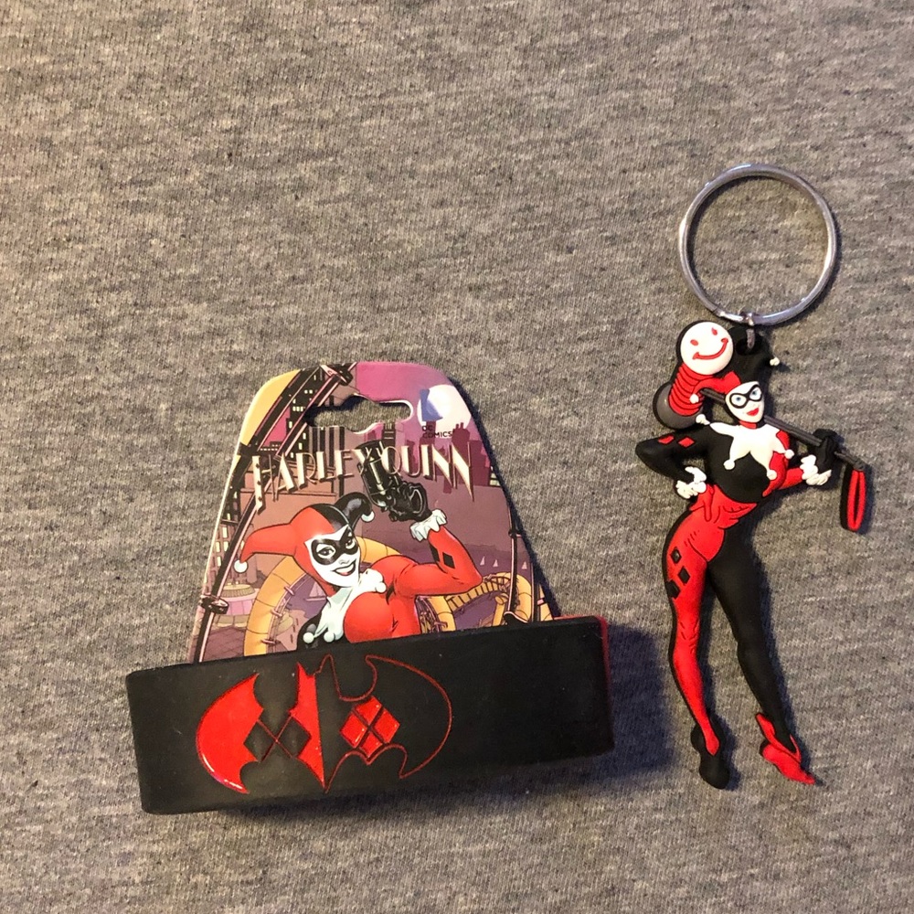 DC Comics Harley Quinn Silicone Bracelet & Keyring